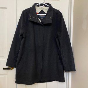 Fall Jacket Pendleton Black Water Resistant Wool 3/4 Length Large